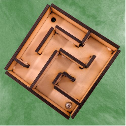 A laser-cut marble maze